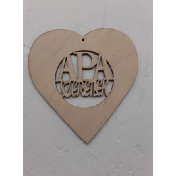 APA szeretlek felirat szív formában lyukkal 12cm